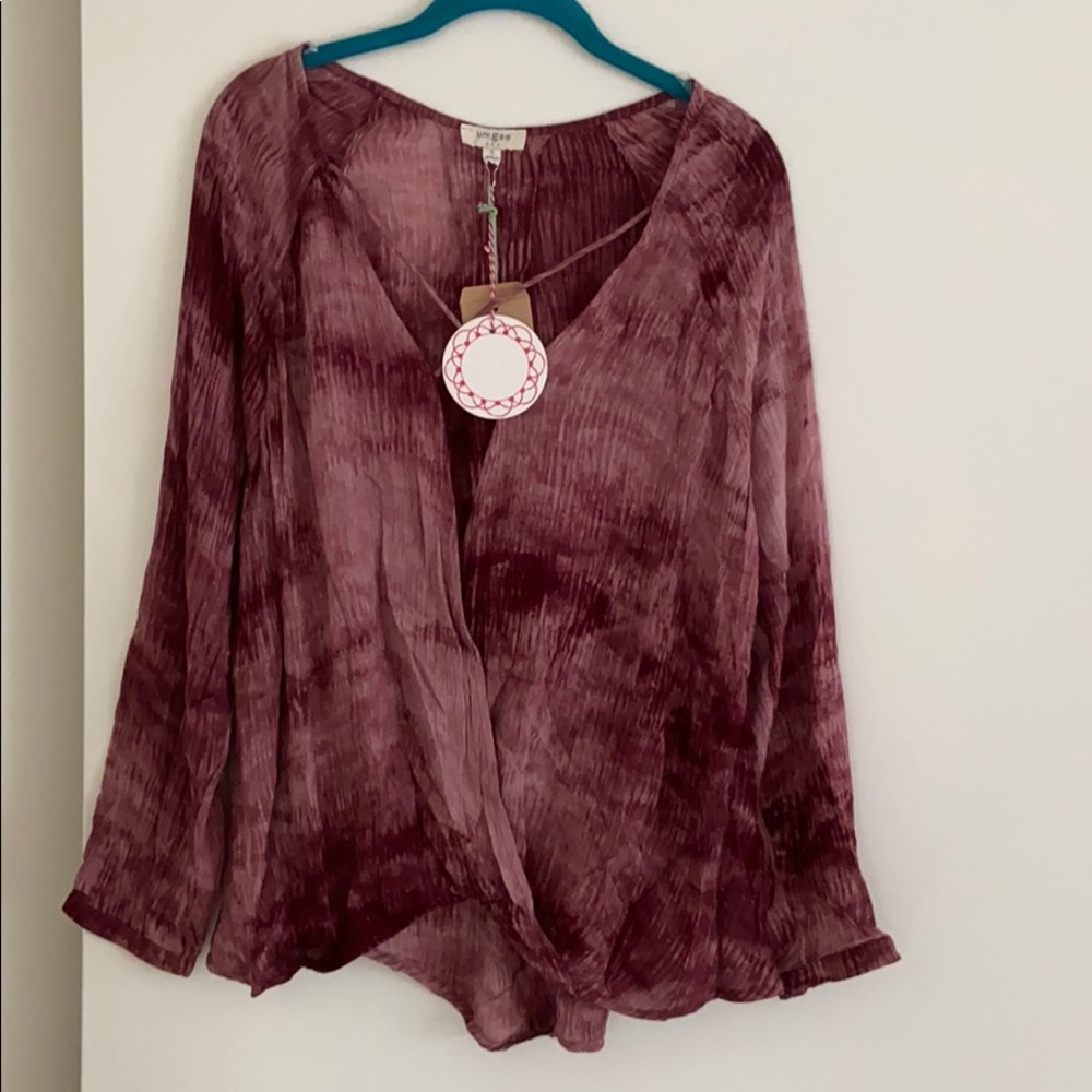 Sheer open front blouse